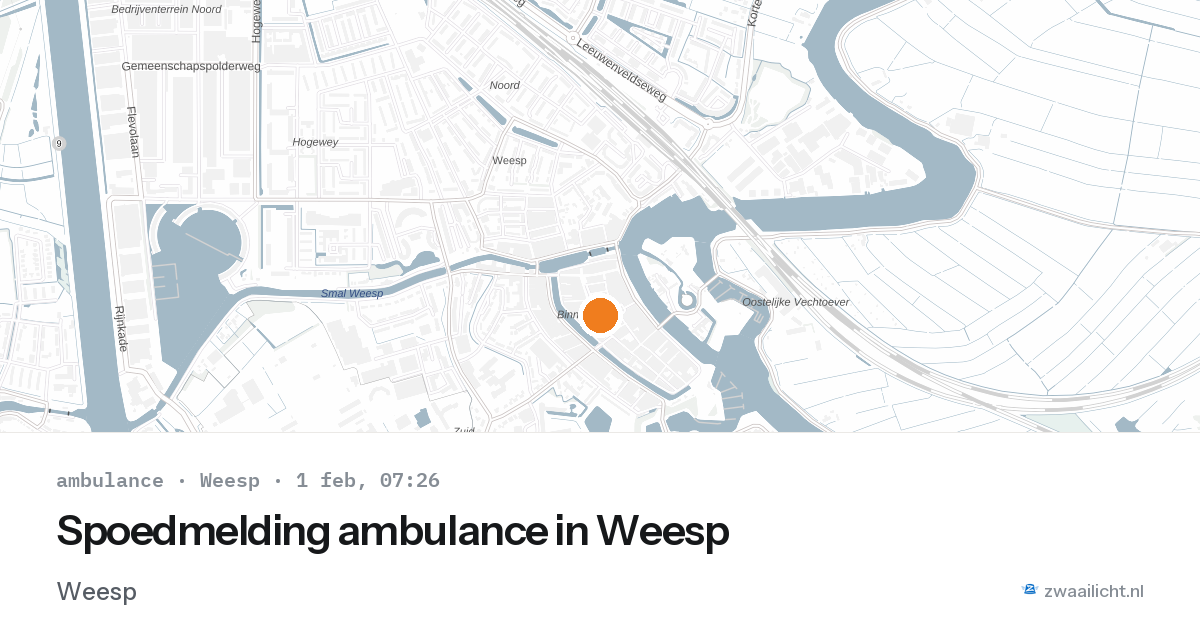 Spoedmelding ambulance in Weesp — 1 feb 2026