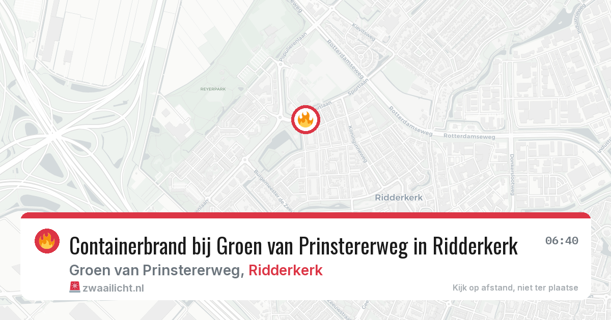 Containerbrand bij Groen van Prinstererweg in Ridderkerk — 2 jul 2026