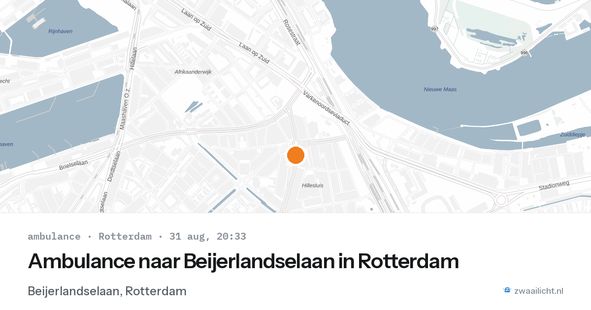 Ambulance naar Beijerlandselaan in Rotterdam — 31 aug 2026