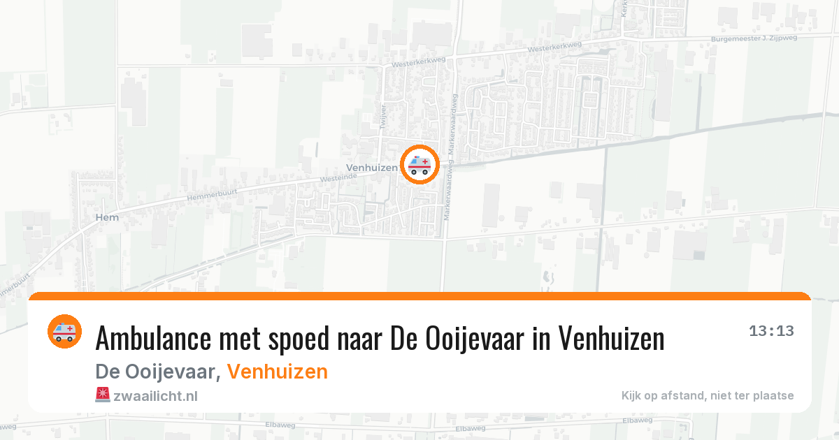 Ambulance met spoed naar De Ooijevaar in Venhuizen — 4 jun 2026
