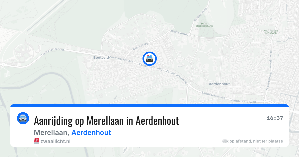 Aanrijding op Merellaan in Aerdenhout — 10 aug 2026