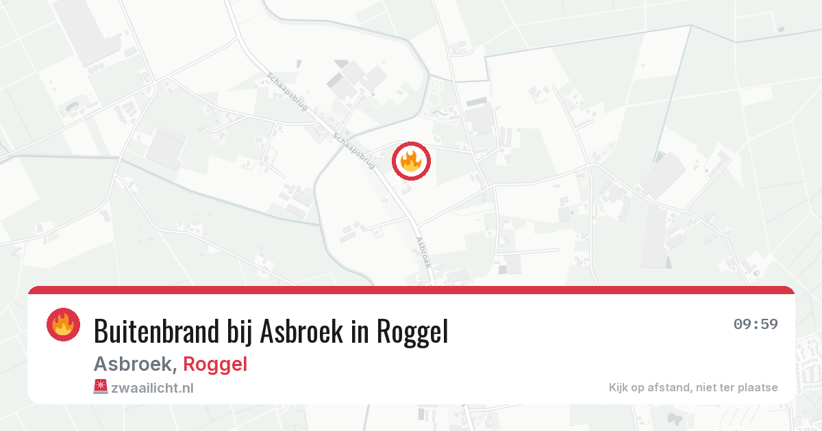 Buitenbrand bij Asbroek in Roggel — 10 jul 2026