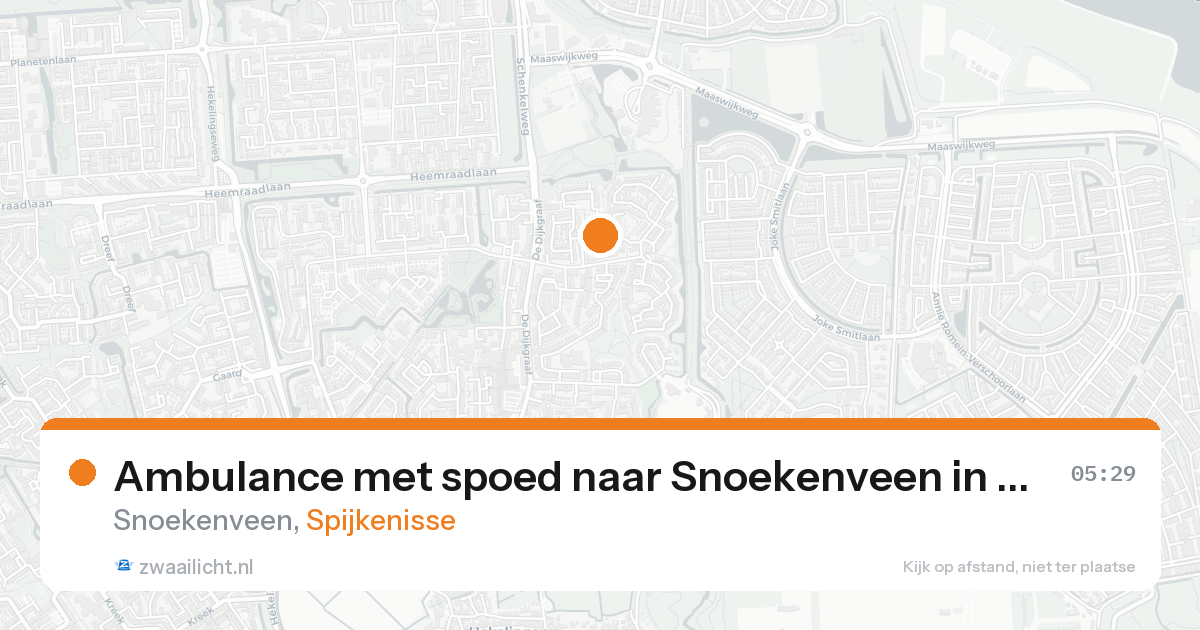 Ambulance met spoed naar Snoekenveen in Spijkenisse — 16 aug 2026