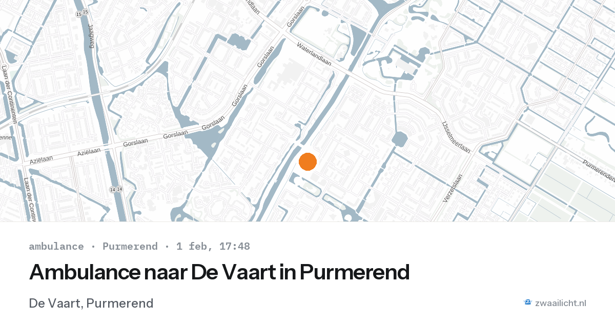 Ambulance naar De Vaart in Purmerend — 1 feb 2026