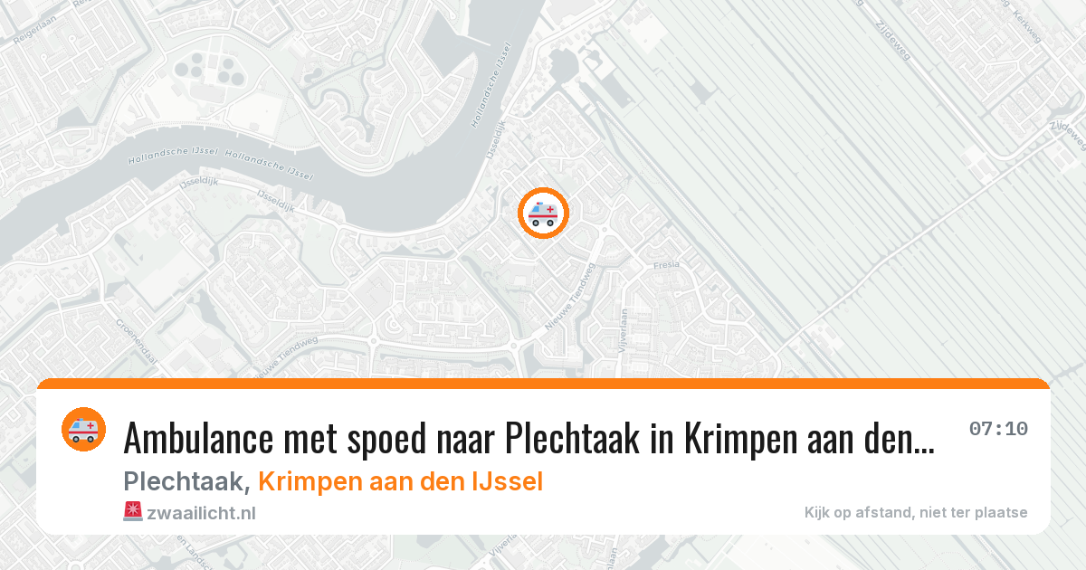 Ambulance met spoed naar Plechtaak in Krimpen aan den IJssel — 28 jul 2026