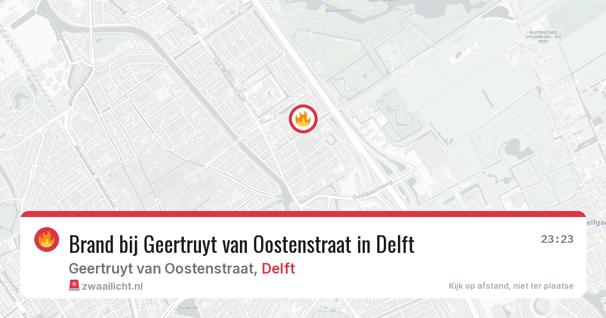 Brand bij Geertruyt van Oostenstraat in Delft — 19 jun 2026