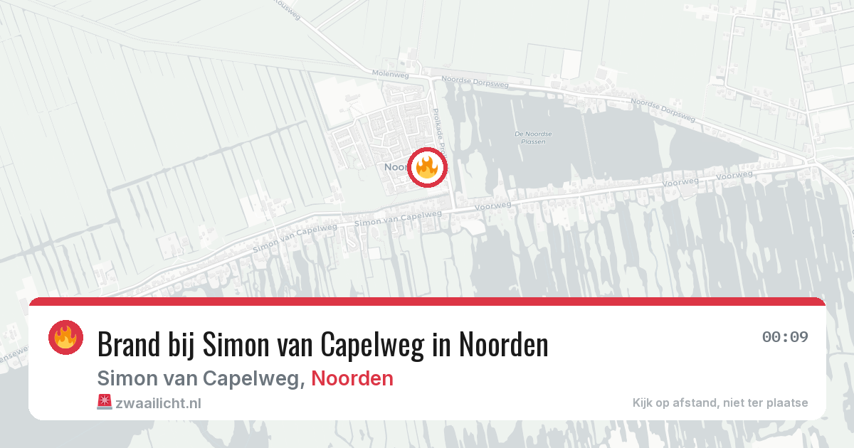 Brand bij Simon van Capelweg in Noorden — 27 jun 2026