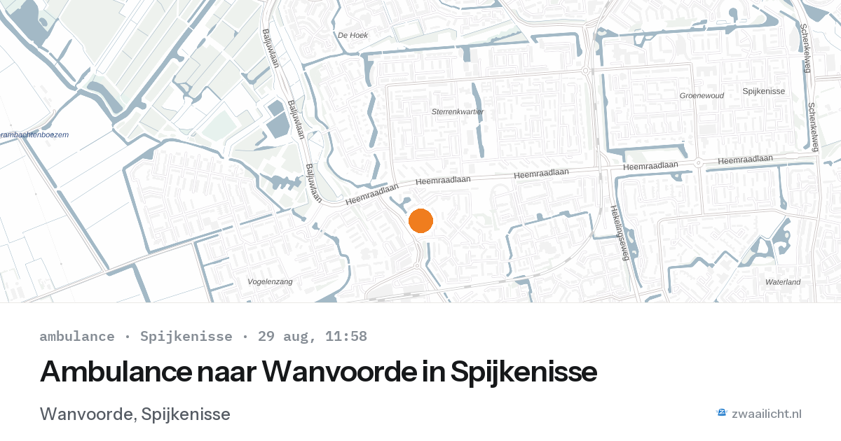 Ambulance naar Wanvoorde in Spijkenisse — 29 aug 2026
