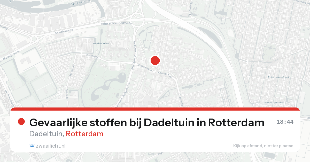 Gevaarlijke stoffen bij Dadeltuin in Rotterdam — 22 aug 2026
