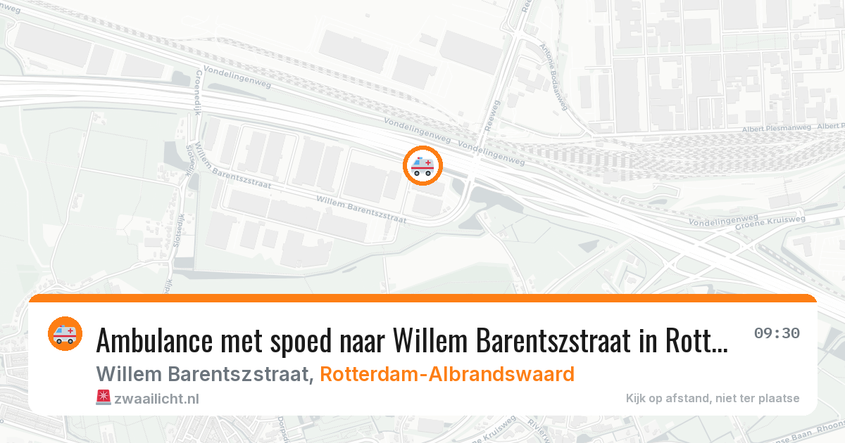 Ambulance met spoed naar Willem Barentszstraat in Rotterdam-Albrandswaard — 5 aug 2026