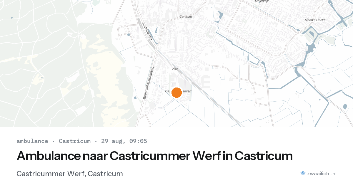 Ambulance naar Castricummer Werf in Castricum — 29 aug 2026