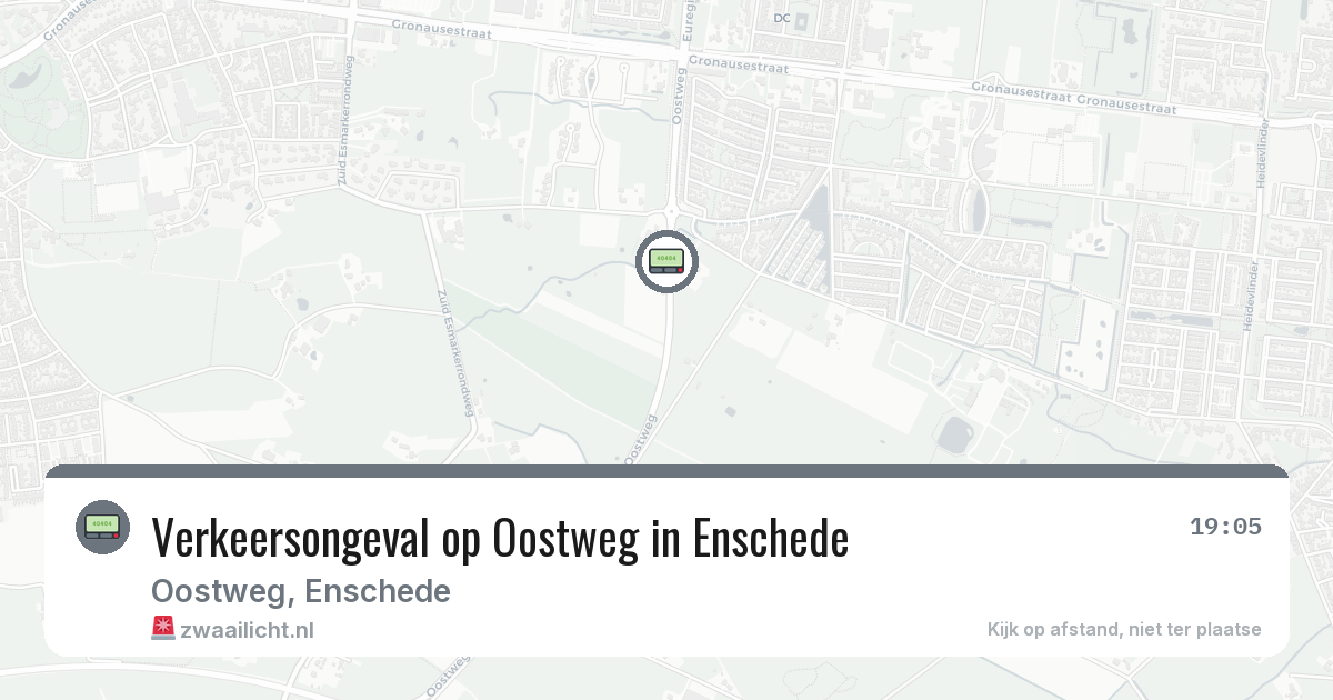 Verkeersongeval op Oostweg in Enschede — 10 aug 2026