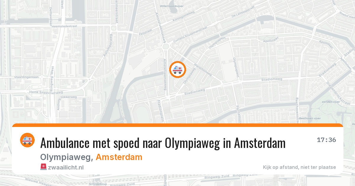 Ambulance met spoed naar Olympiaweg in Amsterdam — 7 mei 2026