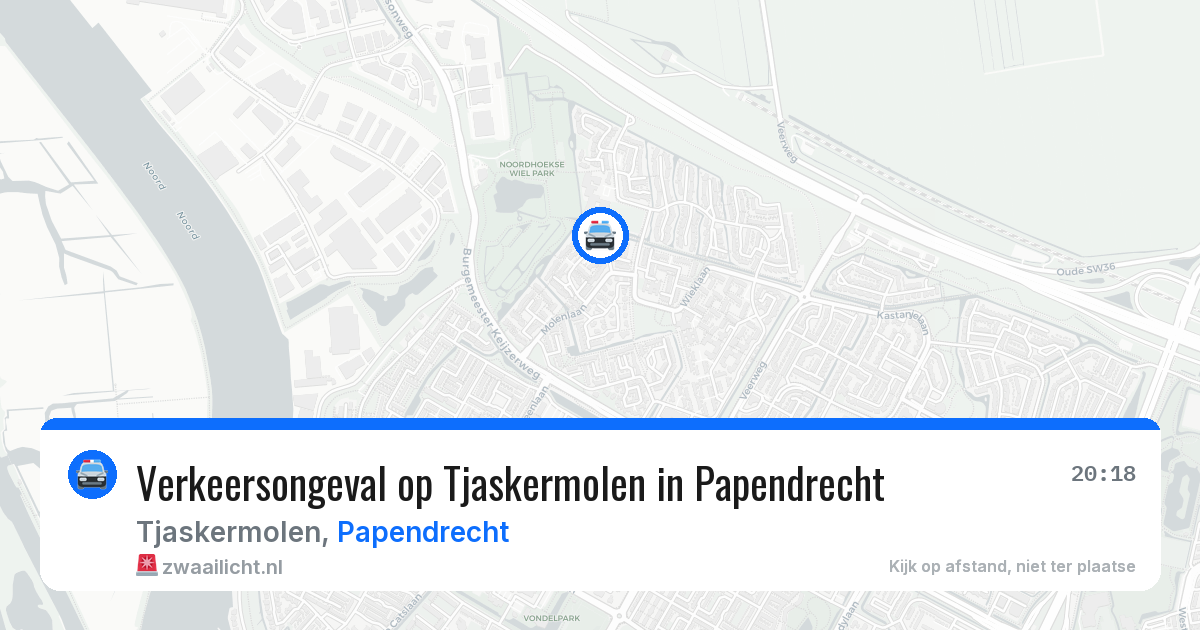 Verkeersongeval op Tjaskermolen in Papendrecht — 14 aug 2026