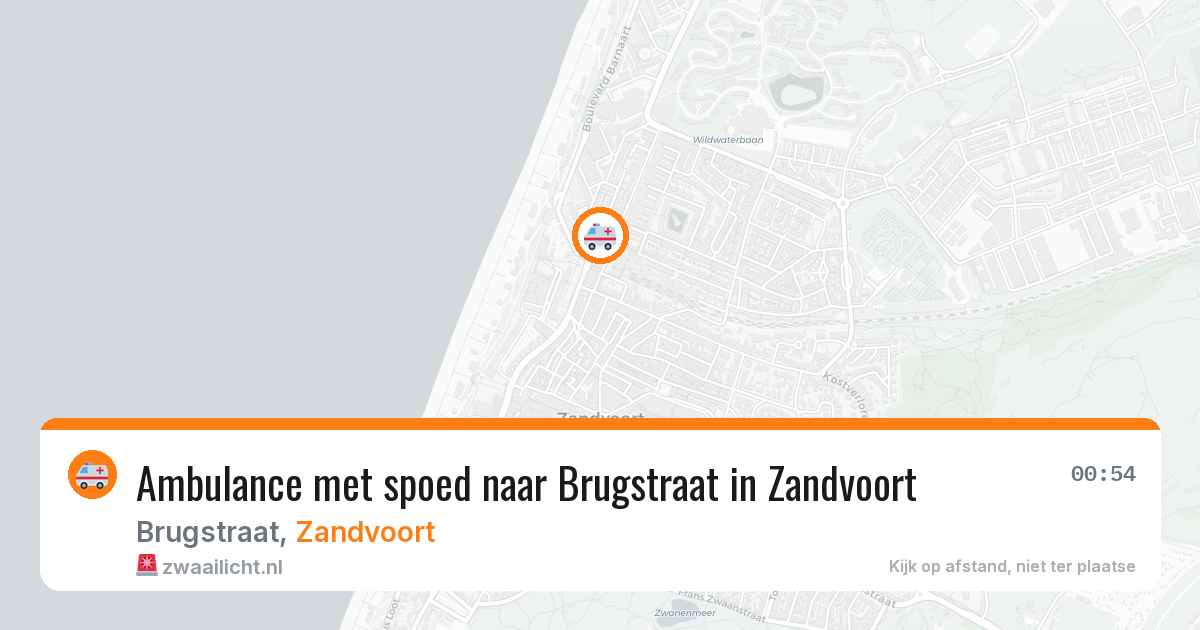 Ambulance met spoed naar Brugstraat in Zandvoort — 20 jul 2026
