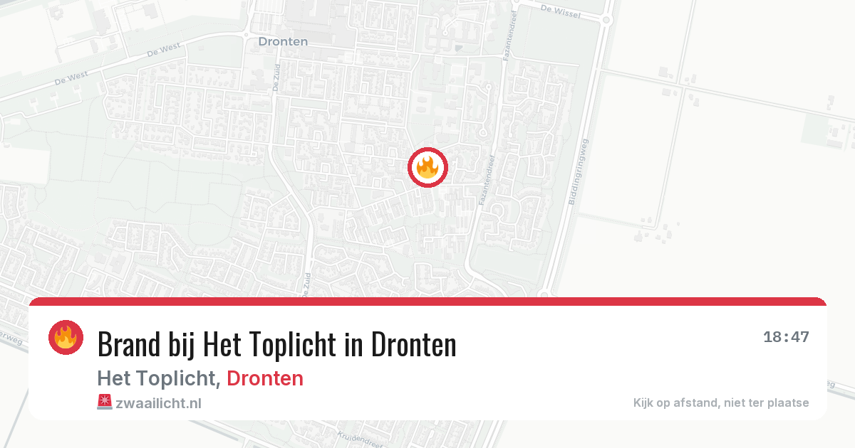 Brand bij Het Toplicht in Dronten — 6 jul 2026
