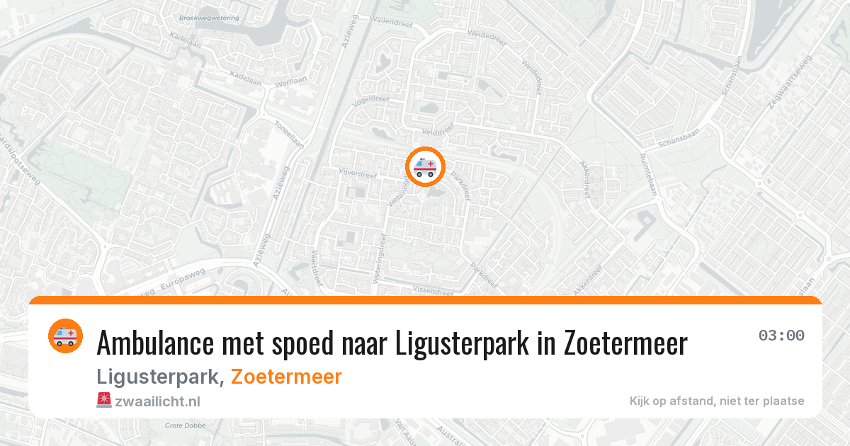 Ambulance met spoed naar Ligusterpark in Zoetermeer — 13 aug 2026