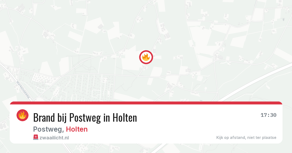 Brand bij Postweg in Holten — 13 feb 2026