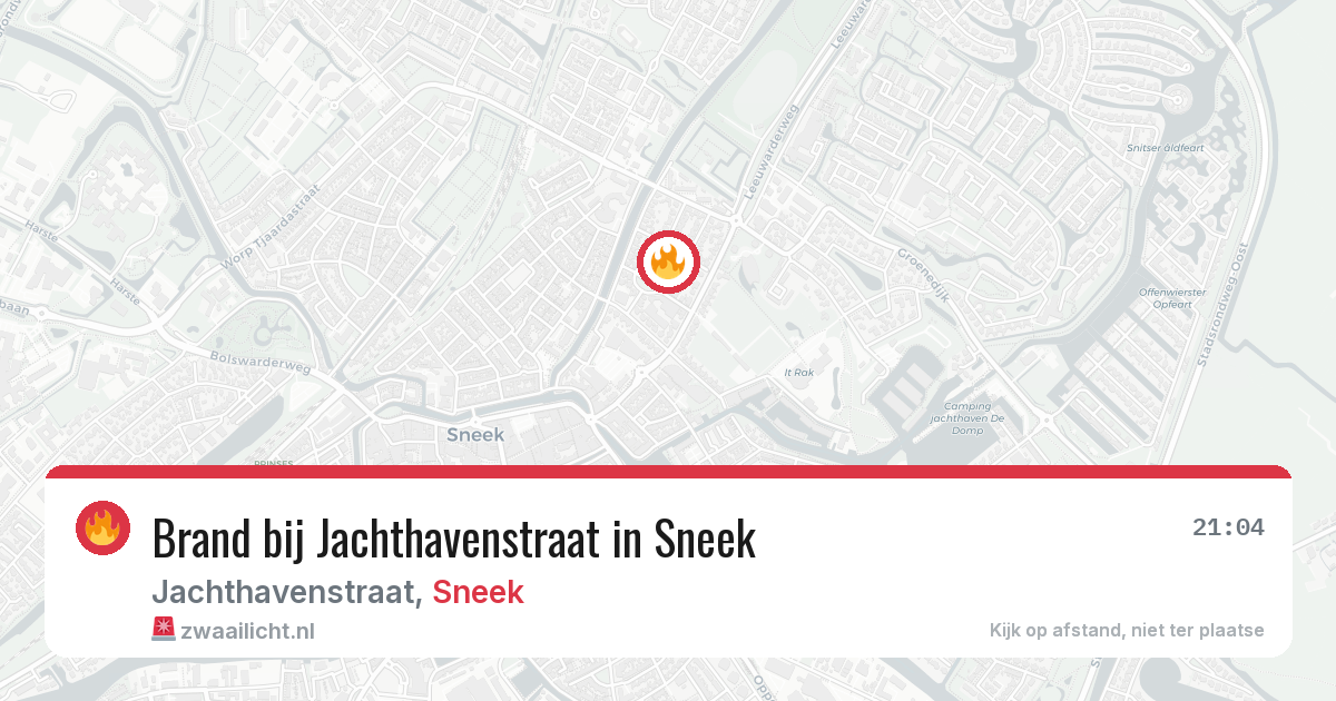 Brand bij Jachthavenstraat in Sneek — 3 aug 2026