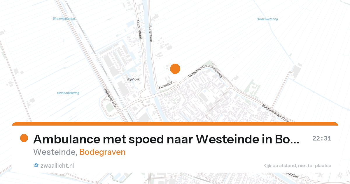 Ambulance met spoed naar Westeinde in Bodegraven — 24 feb 2026