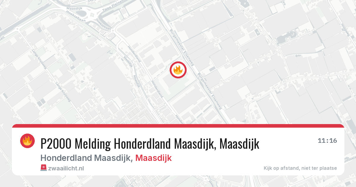 P2000 Melding Honderdland Maasdijk, Maasdijk — 8 feb 2026