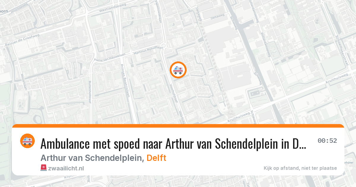 Ambulance met spoed naar Arthur van Schendelplein in Delft — 18 jun 2026