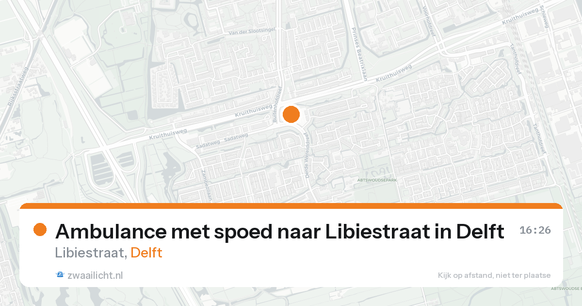 Ambulance met spoed naar Libiestraat in Delft — 24 aug 2026