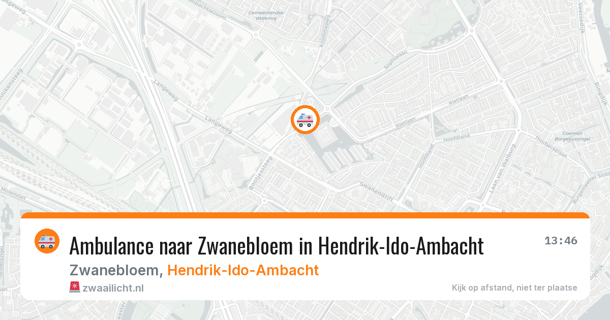 Ambulance naar Zwanebloem in Hendrik-Ido-Ambacht — 8 mei 2026