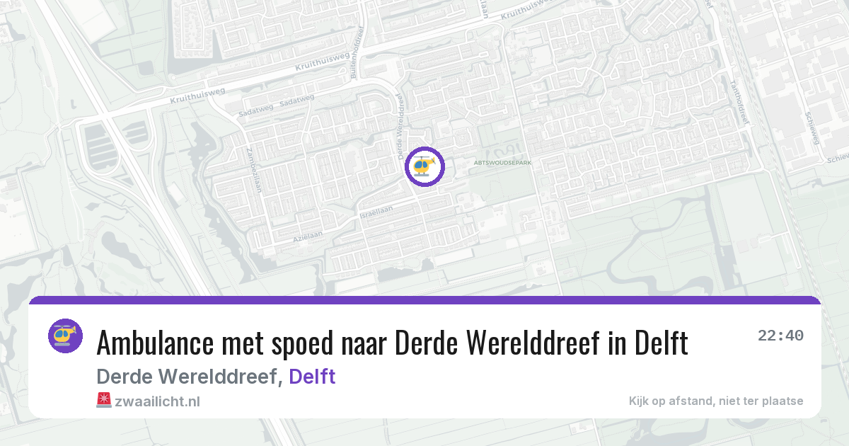 Ambulance met spoed naar Derde Werelddreef in Delft — 4 mei 2026