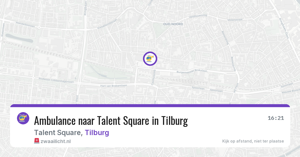Ambulance naar Talent Square in Tilburg — 10 aug 2026