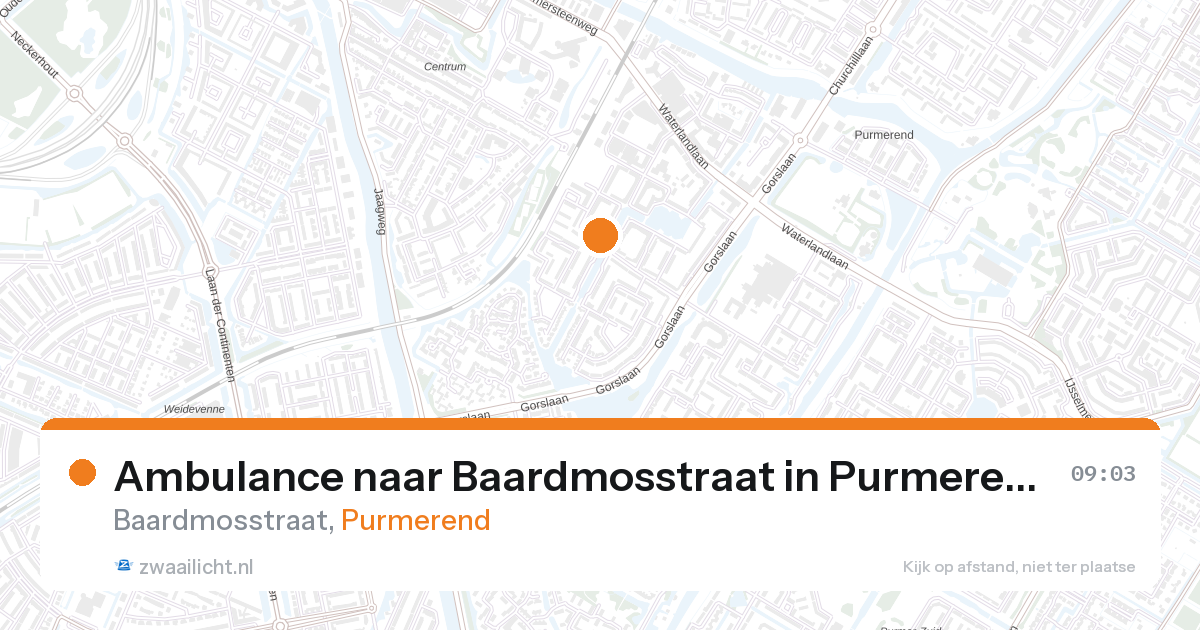 Ambulance naar Baardmosstraat in Purmerend — 28 aug 2026
