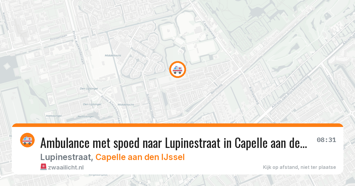 Ambulance met spoed naar Lupinestraat in Capelle aan den IJssel — 9 jun 2026