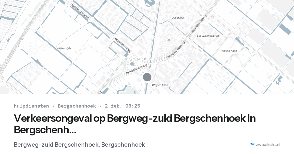 Verkeersongeval op Bergweg-zuid Bergschenhoek in Bergschenhoek — 2 feb 2026
