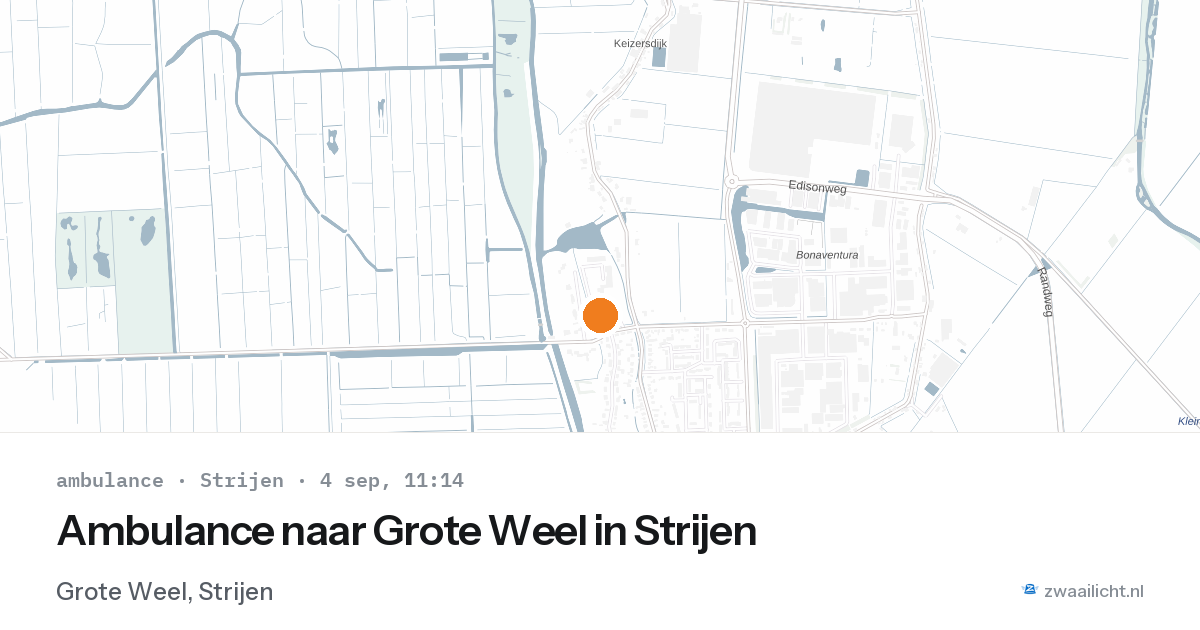 Ambulance naar Grote Weel in Strijen — 4 sep 2026