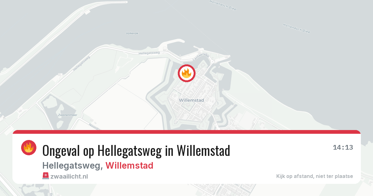 Ongeval op Hellegatsweg in Willemstad — 25 mei 2026