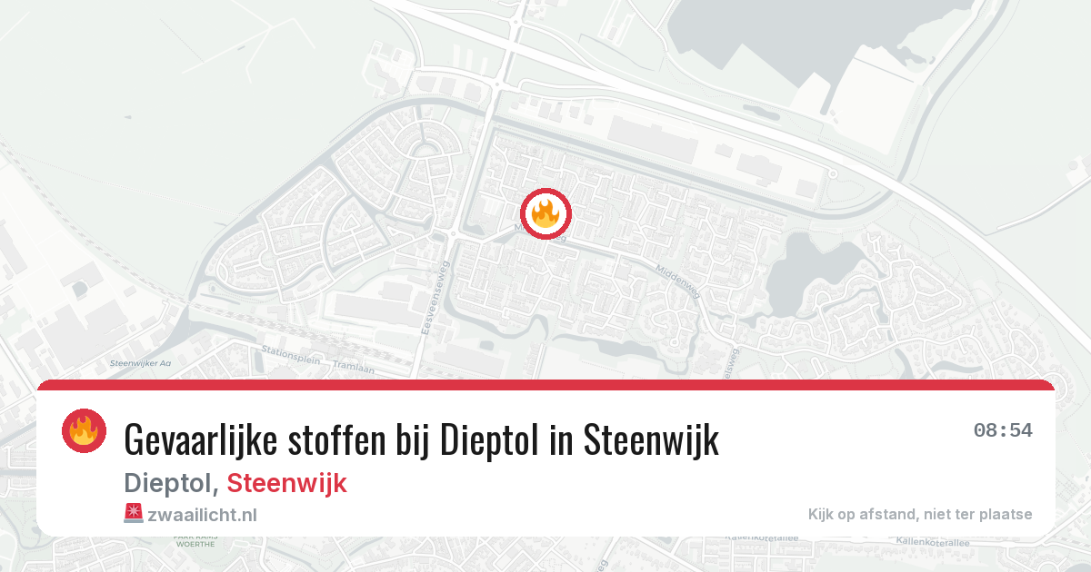 Gevaarlijke stoffen bij Dieptol in Steenwijk — 12 mei 2026