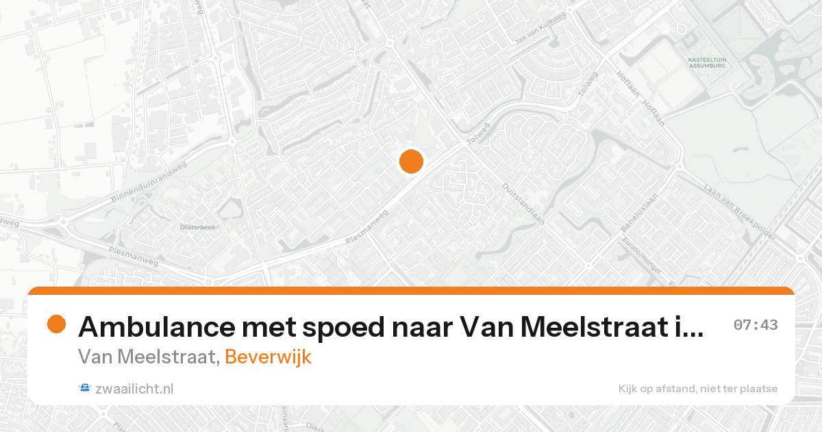 Ambulance met spoed naar Van Meelstraat in Beverwijk — 23 aug 2026