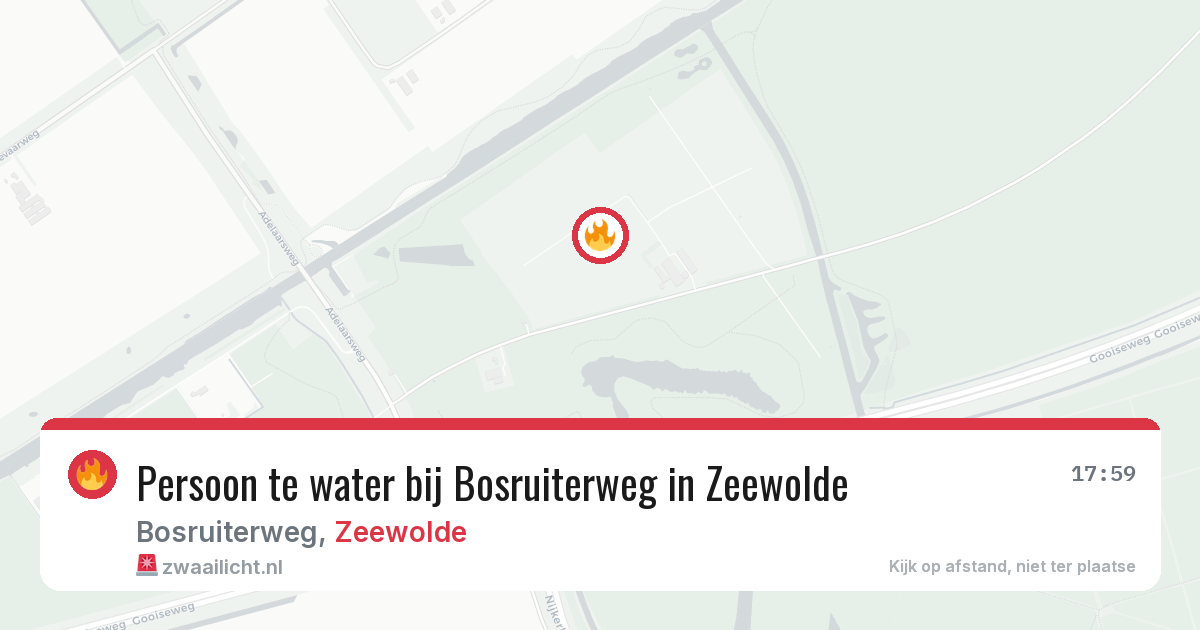 Persoon te water bij Bosruiterweg in Zeewolde — 2 mrt 2026