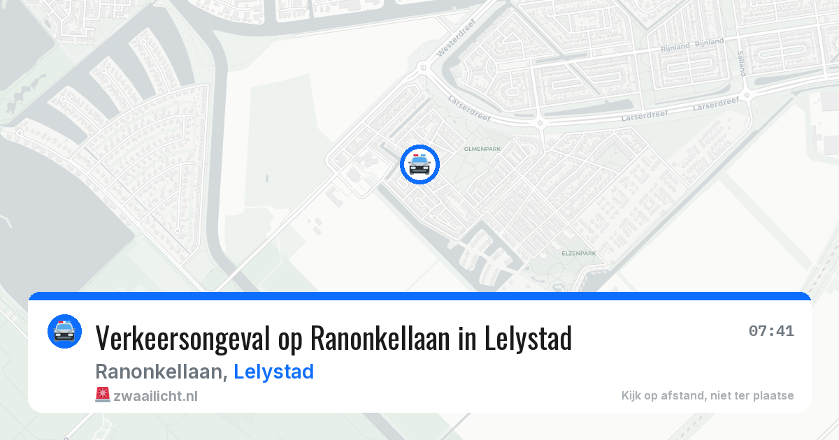 Verkeersongeval op Ranonkellaan in Lelystad — 7 apr 2026