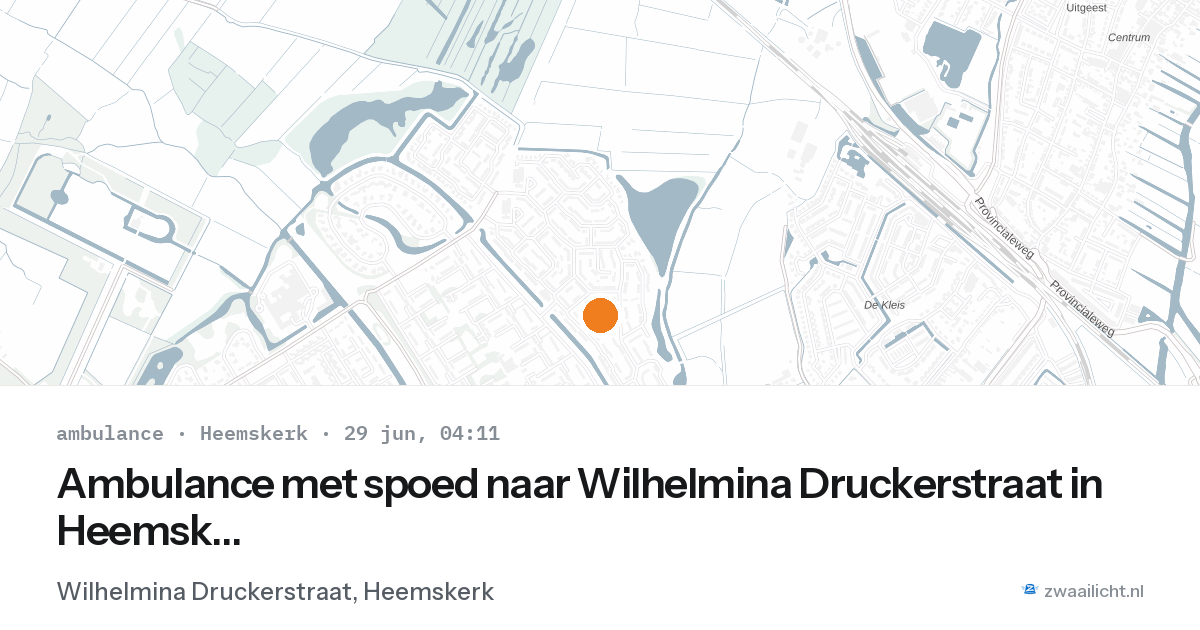 Ambulance met spoed naar Wilhelmina Druckerstraat in Heemskerk — 29 jun 2026