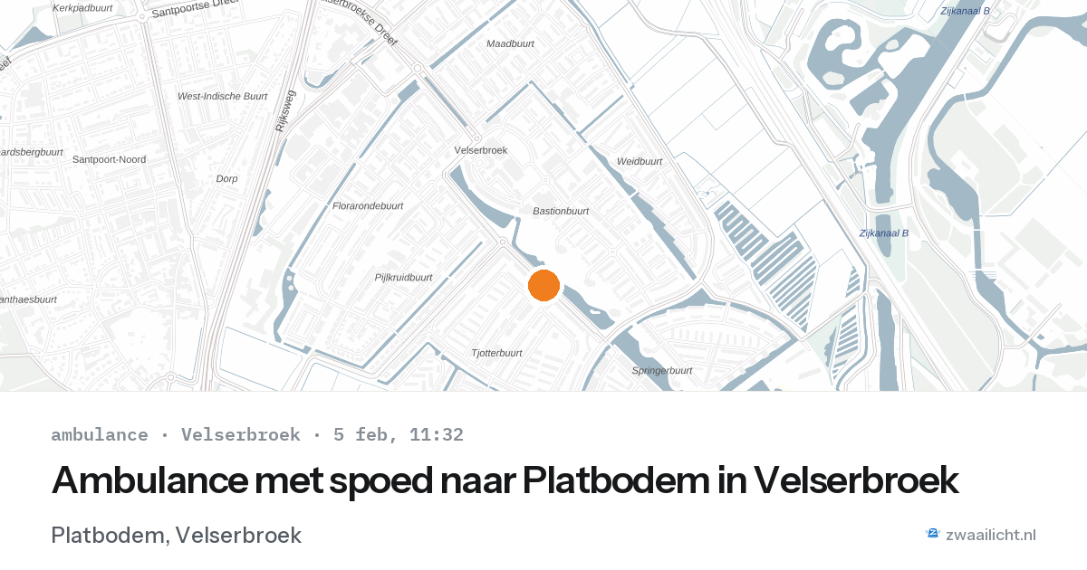Ambulance met spoed naar Platbodem in Velserbroek — 5 feb 2026
