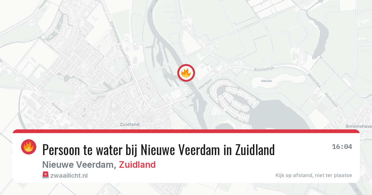 Persoon te water bij Nieuwe Veerdam in Zuidland — 17 jun 2026