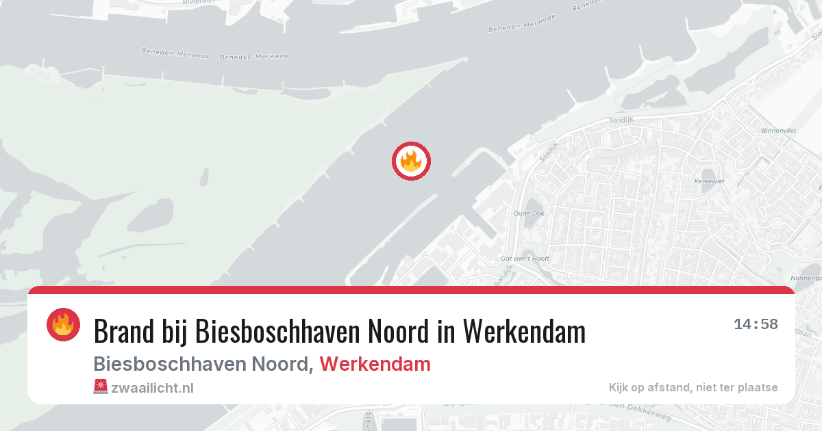 Brand bij Biesboschhaven Noord in Werkendam — 5 aug 2026
