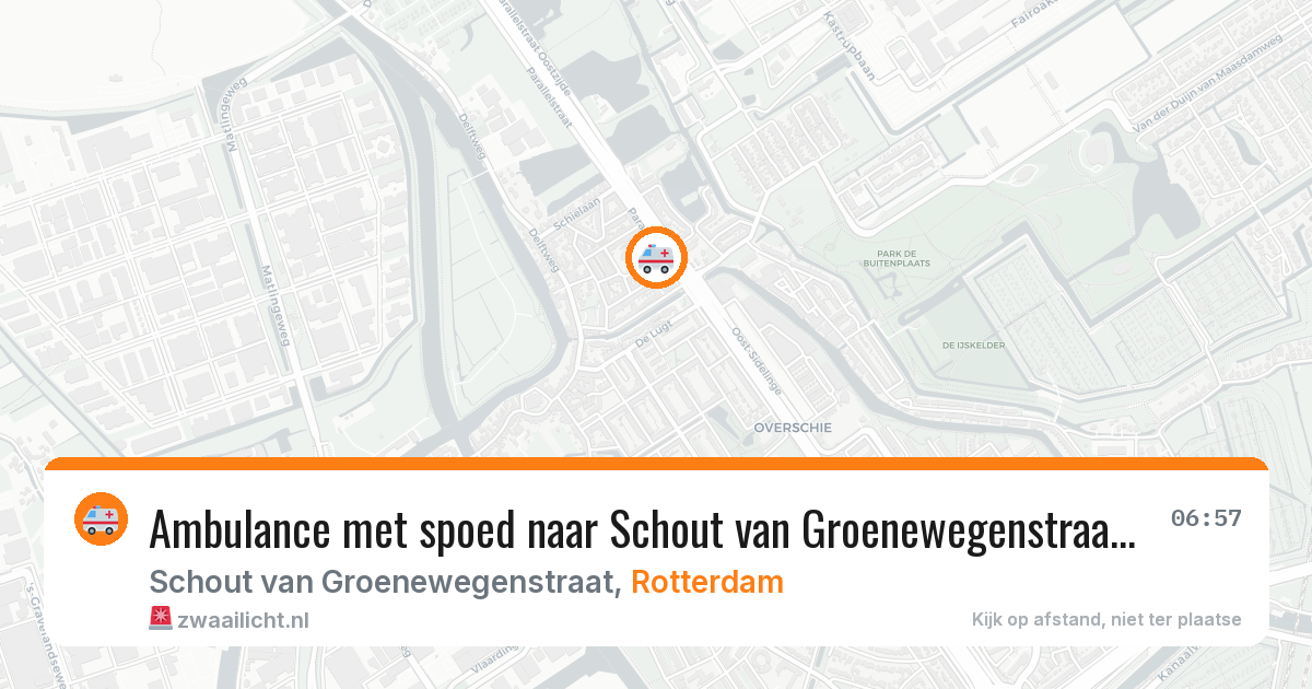Ambulance met spoed naar Schout van Groenewegenstraat in Rotterdam — 20 jun 2026