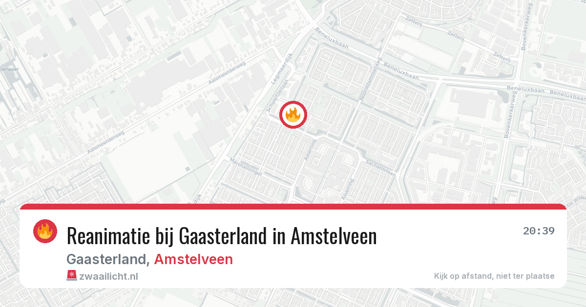 Reanimatie bij Gaasterland in Amstelveen — 6 aug 2026