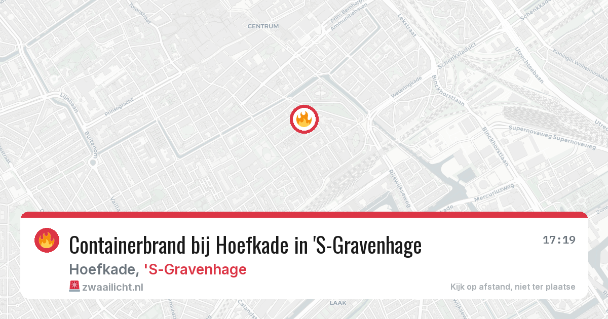 Containerbrand bij Hoefkade in 'S-Gravenhage — 7 aug 2026