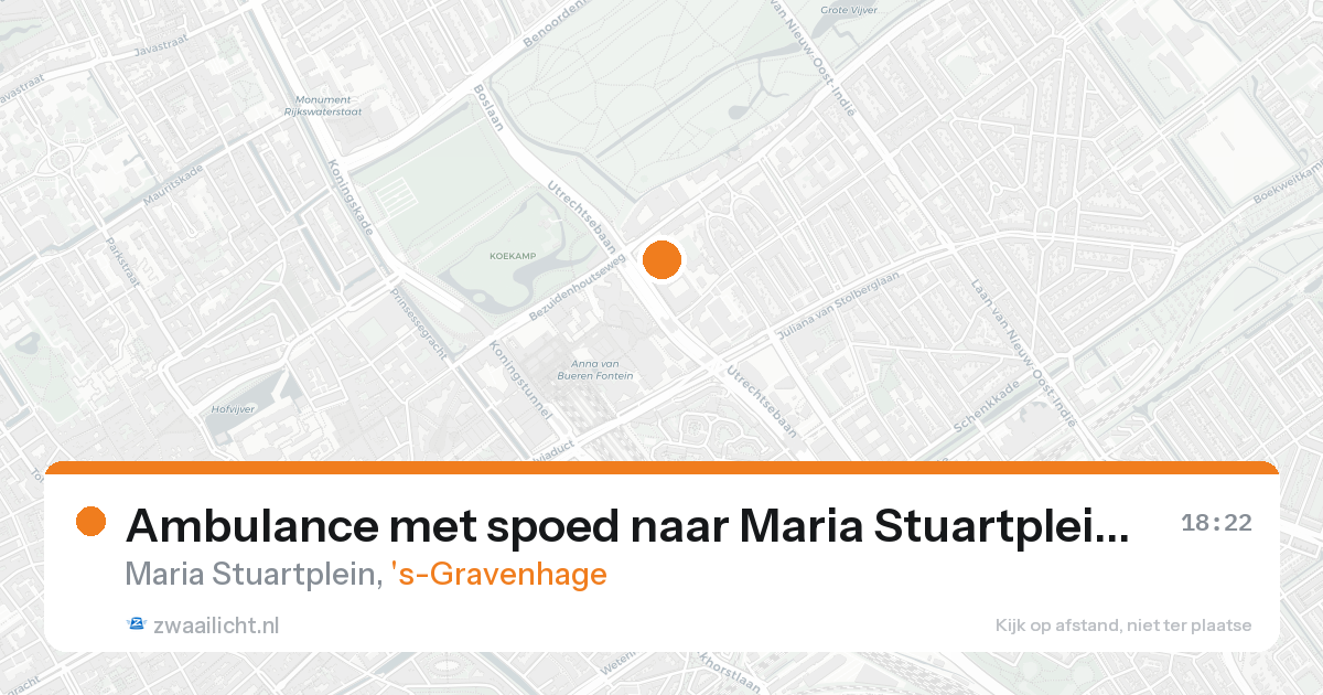 Ambulance met spoed naar Maria Stuartplein in 's-Gravenhage — 15 aug 2026