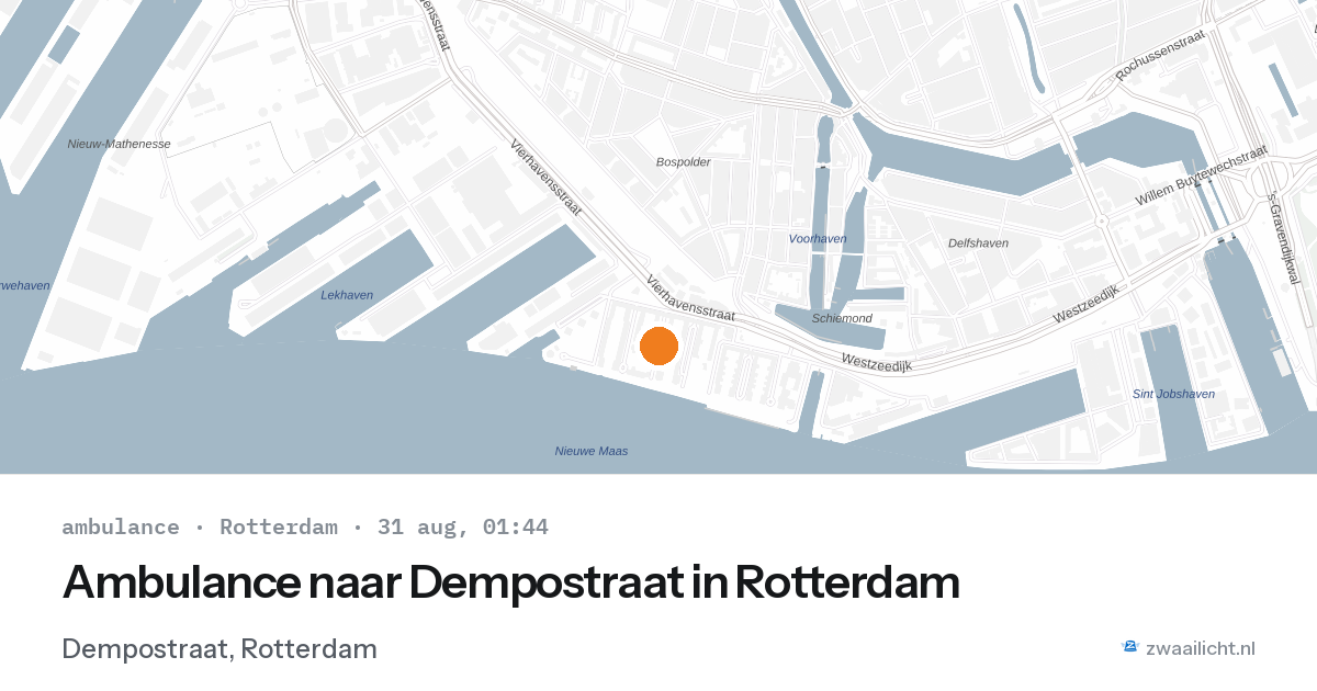Ambulance naar Dempostraat in Rotterdam — 30 aug 2026