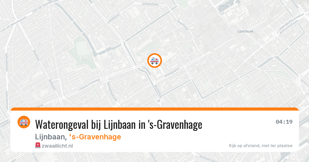 Waterongeval bij Lijnbaan in 's-Gravenhage — 27 jul 2026