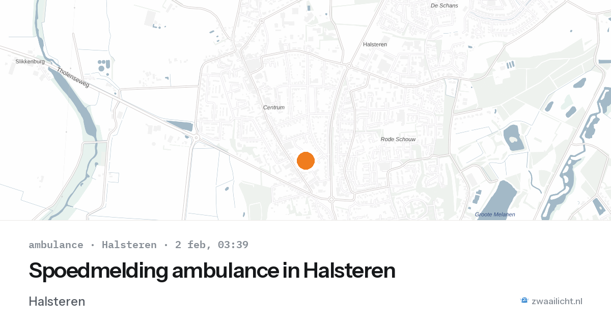 Spoedmelding ambulance in Halsteren — 2 feb 2026